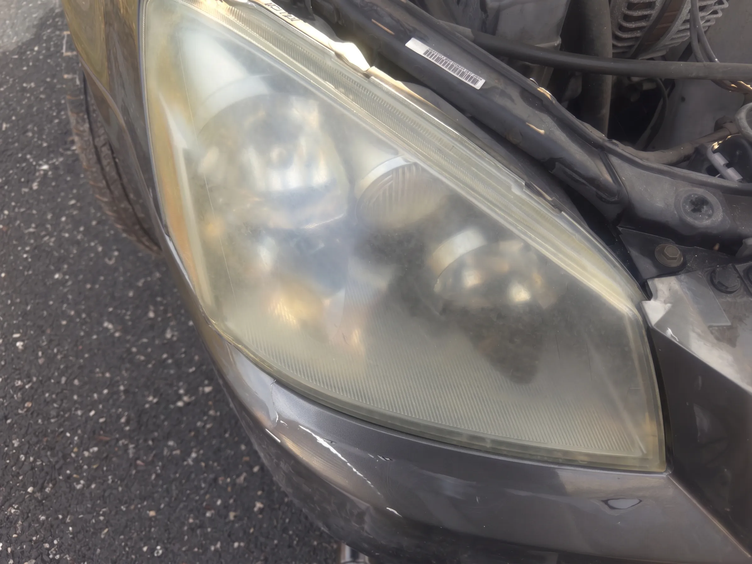 Headlight restoration — before